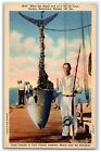 1938 What Shark Left Tuna Portion Remaining Weighs Stream Miami Florida Postcard