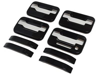 Black Side Door Handle Covers with Keypad Cutout Fit Ford F-150 2009 2010-2014 Foto 1 de 4