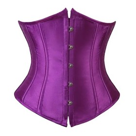 Gothic Underbust Corset Waist Cincher Bustier Top Satin Lace Up Lingerie Plus