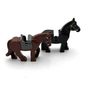 Lot Of 2 Lego Brown & Black Horse Minifigure From Lord of the Rings Set - Picture 1 of 5