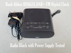 Bush Abbey DS962A DAB+ FM Digital Clock Radio Black with Power Supply Tested - Picture 1 of 22