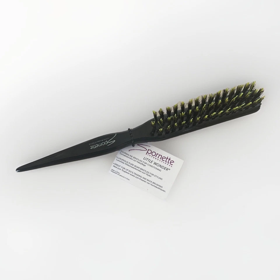 Spornette Boar Bristle Hair Brush for Women and Men - Little Wonder 735116 NEW - Image 1 of 3
