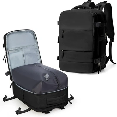 Mochila de viaje al vacío para mujeres hombres mochila de mano grande L-sin bomba negra Foto 1 de 4