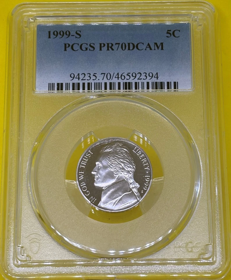 1999 S 5C Jefferson Nickel Proof PCGS PR70 DCAM - Image 1 of 4