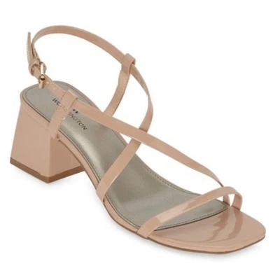 Sandalia Worthington Zabol para mujer con tiras de tacón bloque talla 9 beige turrón nueva sin etiquetas Foto 1 de 4