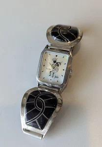 Vintage Zuni Obsidian Watch - Picture 1 of 6