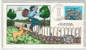1989 COLLINS HANDPAINTED 2420 LETTER CARRIERS WE DELIVER FOOTVILLE WISCONSIN - Picture 1 of 1