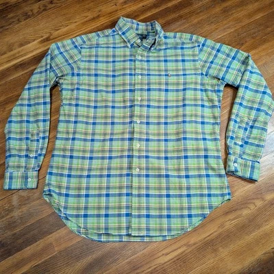 Camisa Ralph Lauren Abotonada Calce Clásico Talla Grande Verde Azul Rojo Cuadros Foto 1 de 4
