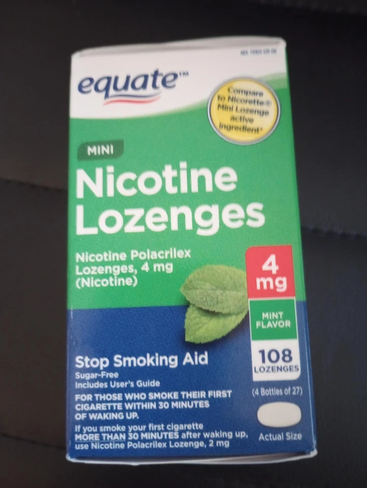 Pastilhas de nicotina 4 mg 108 unidades sabor perfeito parar de fumar ajuda validade 2028 - Imagem 1 de 1