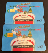 UK BT Phonecards - 2 x £5 Christmas 98 No1 No2 PUB109/110