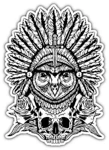 Illuminati Owl Symbol Skull Car Bumper Vinyl Sticker Decal 3.8"X5" - Picture 1 of 1