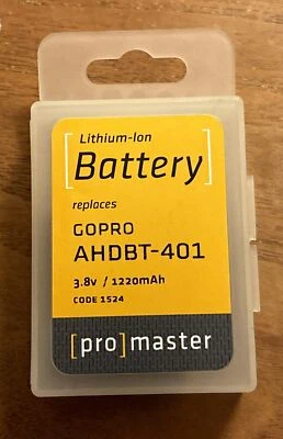 Promaster Lithium Ion Battery for use with GoPro AHDBT-401 Code 1524 NEW - Image 1 of 3