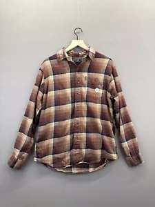 GH Bass Co camicia uomo marrone a quadri colletto con bottoni manica lunga taglia M - Foto 1 di 11