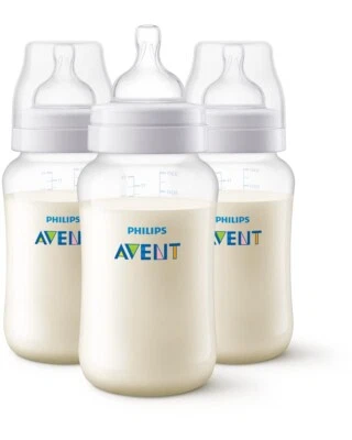 PHILIPS AVENT ANTI-COLIC BABY BOTTLES 11OZ AND MEDIUM FLOW NIPPLES - 3 PACK - Image 1 of 4