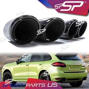 For 2011-2014 Porsche 958 Cayenne 92A Short Tip Black Exhaust  Pipes Tips