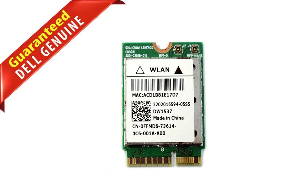 OEM Dell Wireless Card DW1537 QCSNFA282 Wifi BT4.0 For Venue 11 Pro Tablet FFMD6 - Image 1 of 1