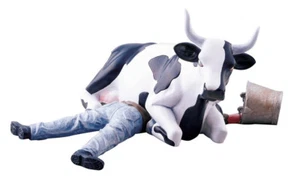 Cowparade - Ni Mu Cow Sitting On Man - Cow 47811 Figure Sculpture - 19916 - Picture 1 of 3