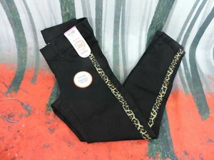 Wonder Nation Girl's Jegging Stretch Black Leopard Print Side Elastic Waist New - Picture 1 of 12