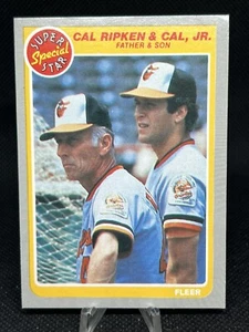 1985 Fleer #641 Cal Ripken Jr. & Sr. Superstar Special Father & Son Card  - Picture 1 of 2