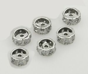 Tyre Beads 925 Silver Sterling Pave Diamond Jewelry Making Findings Spacer Charm