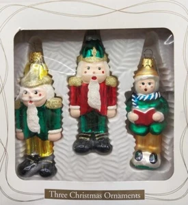 Juego de 3 cascanueces y villancicos de Navidad Dayton Glass 1998 de colección 4,5" - Imagen 1 de 12