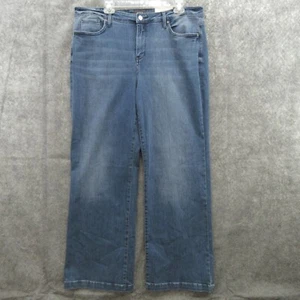 NYDJ Womens Teresa Wide Leg Jeans Size 16 Blue Denim Cotton Stretch 5 Pocket New - Picture 1 of 19