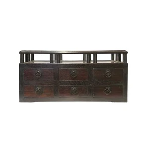 Chinese Brown Wood Rectangular Table Top Stand Display Easel Chest ws3103 - Picture 1 of 4