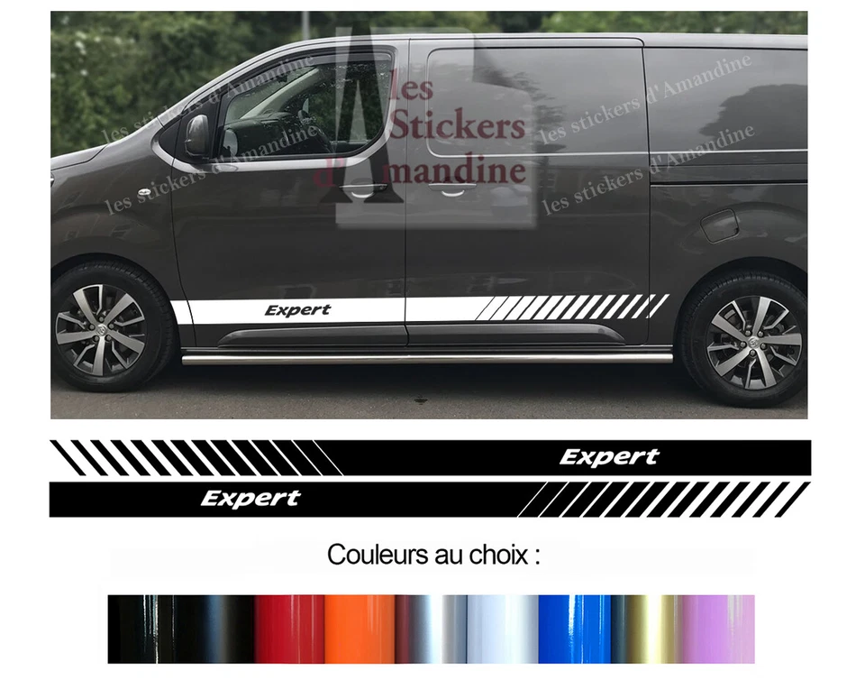 2 X BANDES BAS DE CAISSE POUR PEUGEOT EXPERT DECO FOURGON STICKER BD500-78 - Photo 1/1