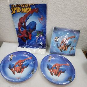 Spider Man Theme Birthday Party Supplies Plates Table Cover Napkins for 20 Guest