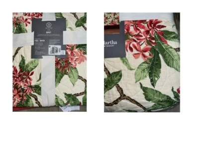 Edredón Reversible COMPLETO/QUEEN Colección Martha Stewart Tropical Grove NUEVO Foto 1 de 4