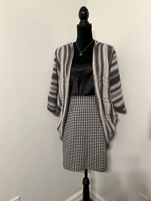 Cárdigan Abierto Suéter Mezcla Lana Calypso St Barth Gris Talla 1X Oeste De Gran Tamaño Foto 1 de 4