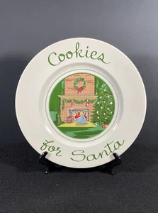 Cookies for Santa Plate Fireplace Tree Made in England By Burleigh Joyce Clark - Picture 1 of 7