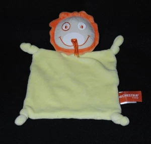 Doudou plat lion ORCHESTRA vert orange NEUF - Picture 1 of 1