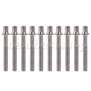 10 x Drum Tension Rod Iron Silver Plated for Drum Set Accessories Silver - Picture 1 of 5