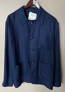 NWT LUIGI BORRELLI Men's Blue Linen - Virgin Wool Sport Coat Size EU54 / US44 - Picture 1 of 9