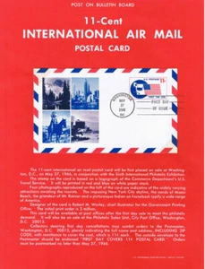 #UXC5 International Postal Card Poster - Souvenir Page Flat w/Tied FDC - Picture 1 of 1