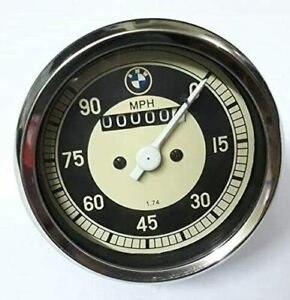 Replica Speedometer 0-90 MPH White Face Fits BMW R50/2 R60 R60/2 R69 R69SR5