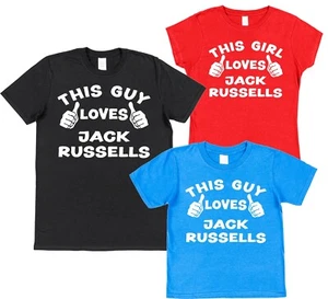 This Guy OR Girl Loves Jack Russells T-Shirt for Adults & Kids Dog Owner Gift - Picture 1 of 9