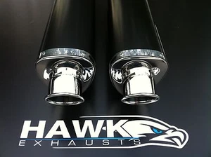 Aprilia Falco SL 1000 Pair of Black Tri-Oval Exhaust Cans Silencers, Road Legal - Bild 1 von 1