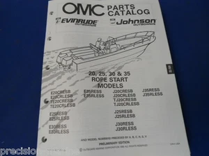 1990, 20, 25, 30, & 35 Rope Start Models OMC Evinrude Johnson Parts Catalog - Picture 1 of 2