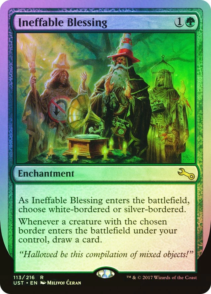 MTG FOIL Ineffable Blessing (Border)  - Unstable #113c - Image 1 of 1