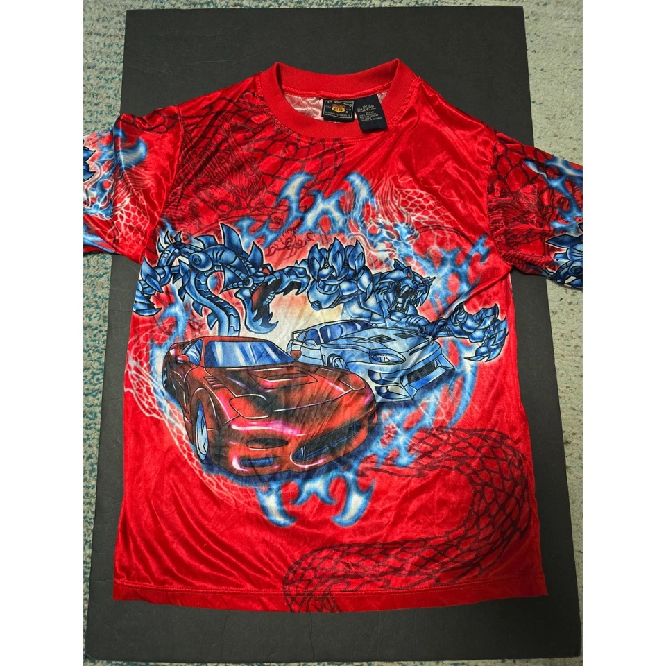 Camiseta manga corta Route 66 Kids roja gráfica Cars & Dragons Y2K 10/12 Foto 1 de 4