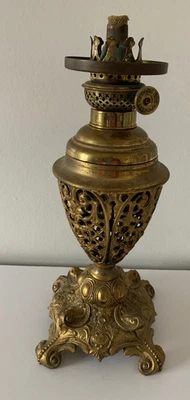ANTIGUA BASE LÁMPARA DE SALÓN/BANQUETE VICTORIANO DE LATÓN Foto 1 de 4