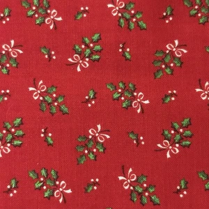 VINTAGE VIP CRANSTON HOLIDAY Mistletoe W Ribbon CHRISTMAS COTTON Quilt FABRIC - Picture 1 of 5
