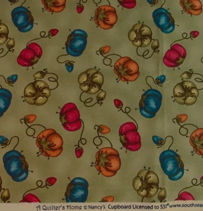 1+ yd A QUILTER'S HOME Pincushion Green Nancy's Cupboard SSI Cotton Quilt Fabric - Picture 1 of 2