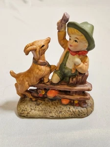 HUMMEL FIGURINE, "LITTLE GOAT HERDER" #200/0 1948 4,5" TALL GERMANY GOEBEL TMK 4 - Picture 1 of 5