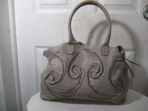 Falorni Italia Le Borse Grau Echtleder Handtasche Geldbeutel Made in Italy. - Bild 1 von 23