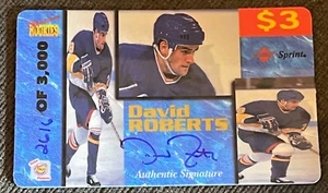 Tarjeta de llamadas Sprint de $3 de hockey autografiada por David Roberts 1995 Signature Rookies - Imagen 1 de 2