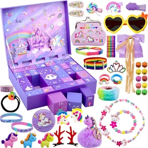 Advent Calendar for Girls 24 Unique Jewelry Gifts: Hair Accessories Clips & More - Picture 1 of 12