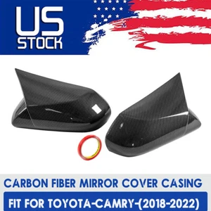 FOR 2018-2020 TOYOTA CAMRY LE SE XLE XSE Carbon Fiber SIDE WING MIRROR COVER CAP - Picture 1 of 7